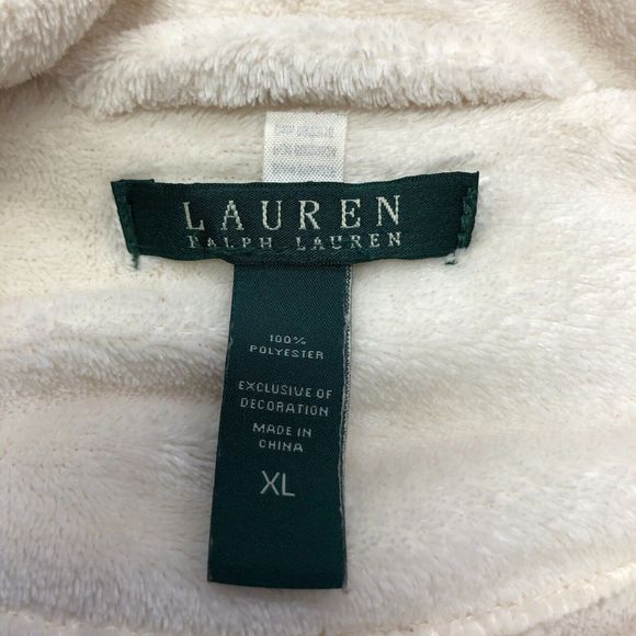 Ralph Lauren Women Polyester Fleece Bath Robe Size Extra Large White B220 -11 - Picture 8 of 15